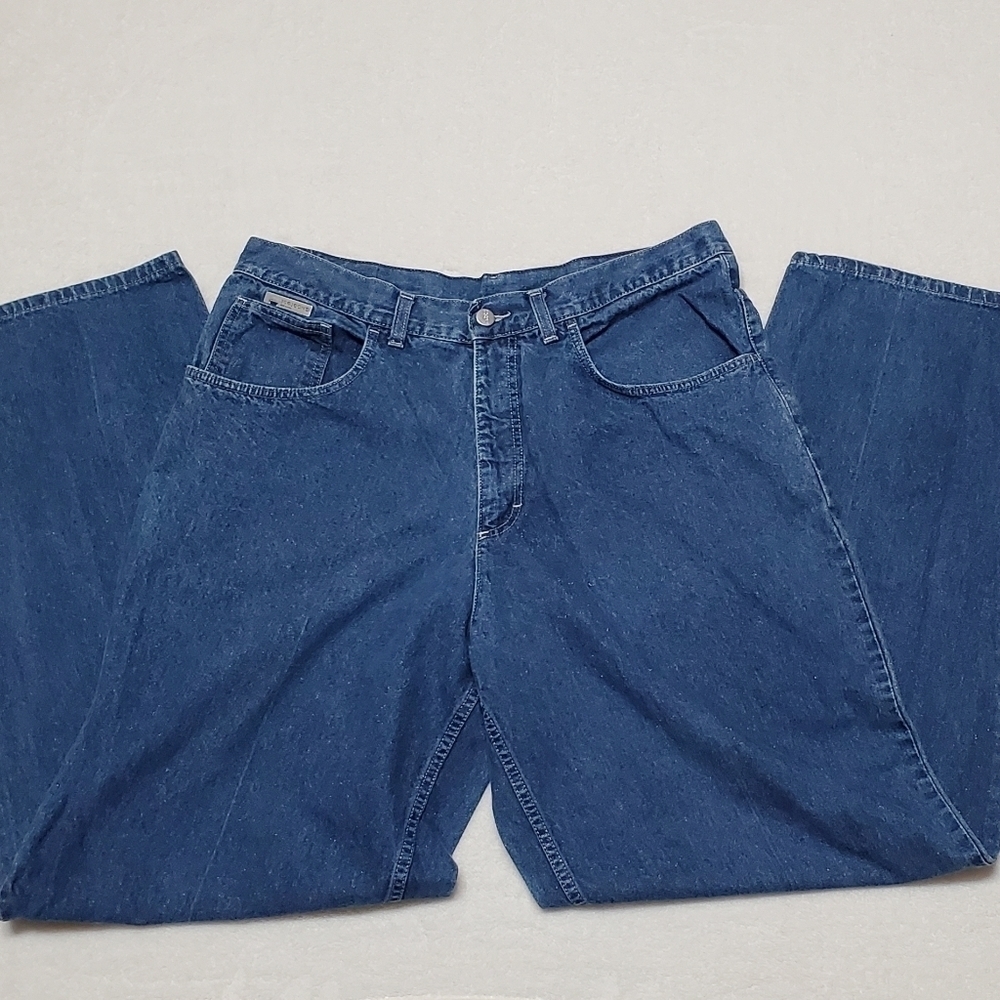VINTAGE 90s Iceberg Italian Glitter Mod Wash Extra High Rise Loose Fit Jeans 38
